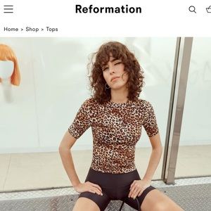 Reformation sheer leopard shirt